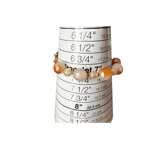 Set of Two Bracelets plus Earring Agate Marble & Faceted Beads - Picture 7 of 8